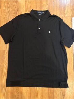 Polo by Ralph Lauren Men’s Black Polo Shirt with White Pony